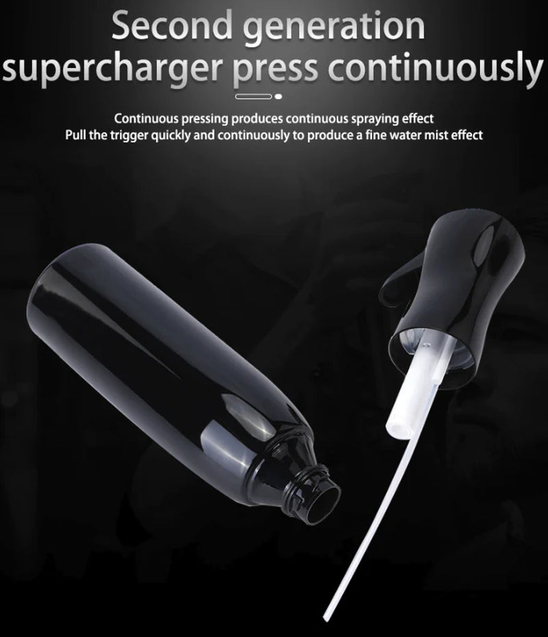Continuous Mist Hair Spray Bottle Barber Water Sprayer Salon Plant Mister Tools
