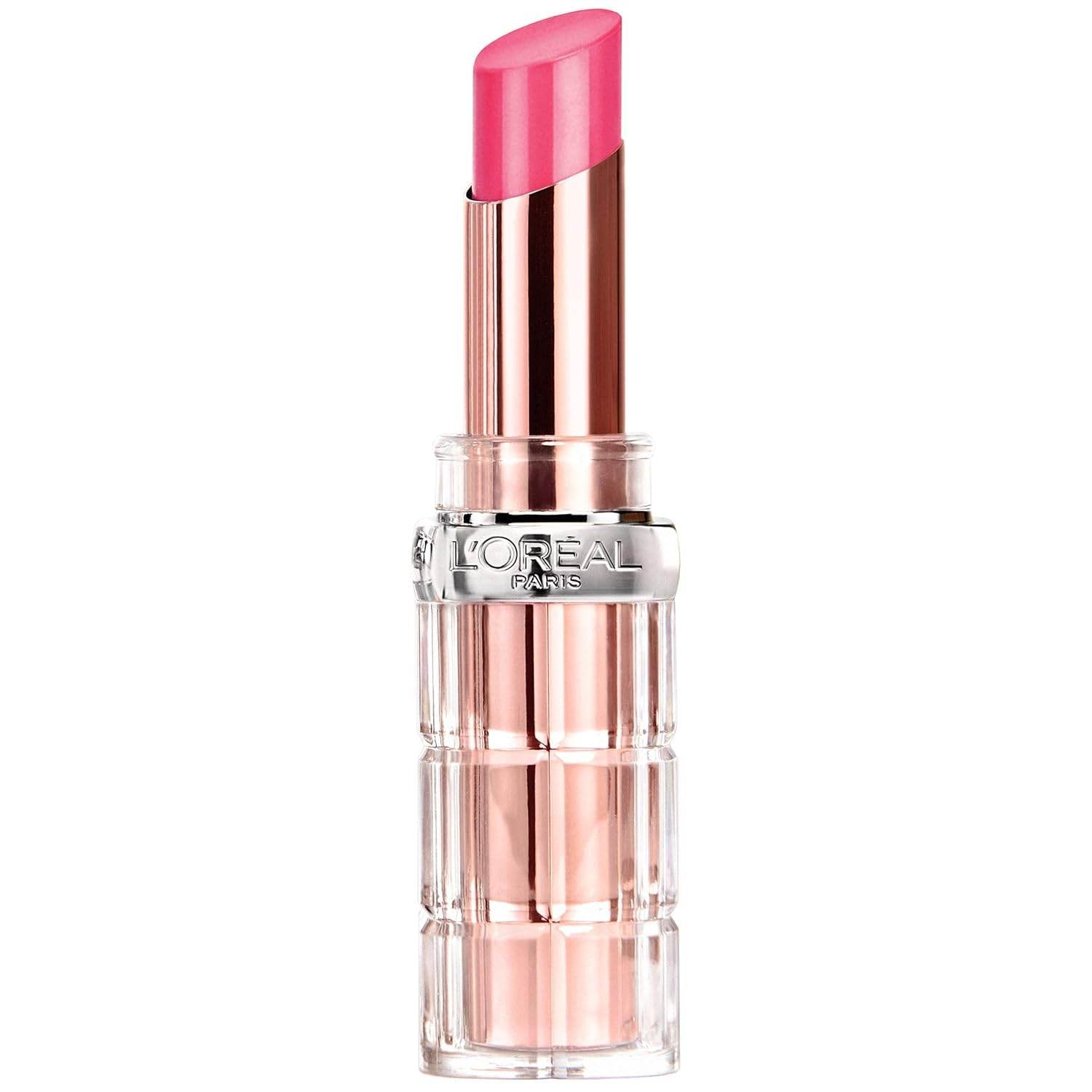 L'Oreal Paris Makeup Colour Riche Plump and Shine Lipstick, for Glossy, Radiant, Visibly Fuller Lips with an All-Day Moisturized Feel, 104 Guava Plump, 0.1 Oz.